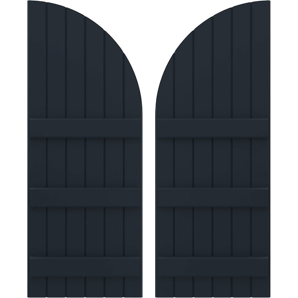 Ekena Millwork Americraft 6-Board (3 Batten) Wood Joined Board-n-Batten Shutters w/ Arch Top, ARW401BQ621X77OBH, PR ARW401BQ621X77OBH - main